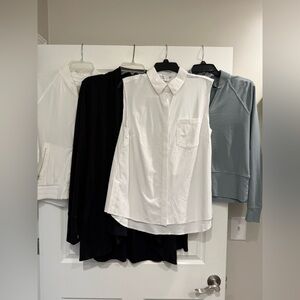Athleta Bundle Women’s Small Medium Jacket Top Cardigan Button Down Black White